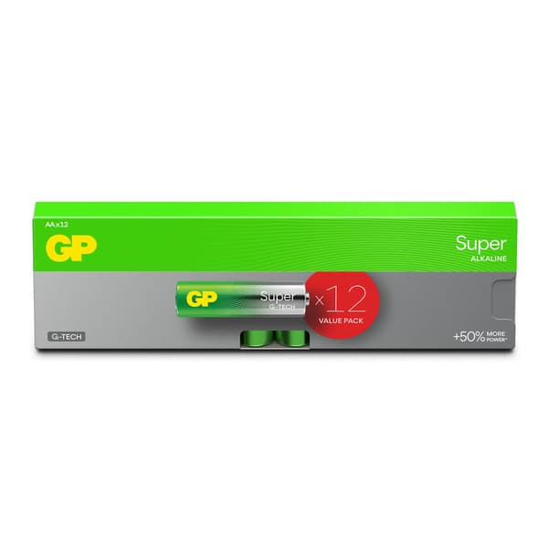 Batteri Super Alkaline AA LR6 12-Pakning