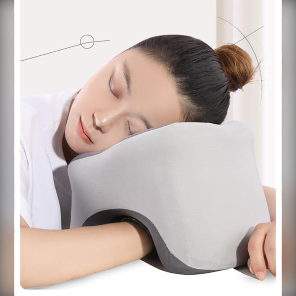 Ergonomisk kontor lur pude - Multifunktionel memory foam sovepude til skrivebord, ideel til DK kunder Grey