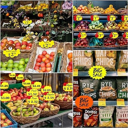 50-pack prislappar, rea skyltar för butik, stormarknad 2