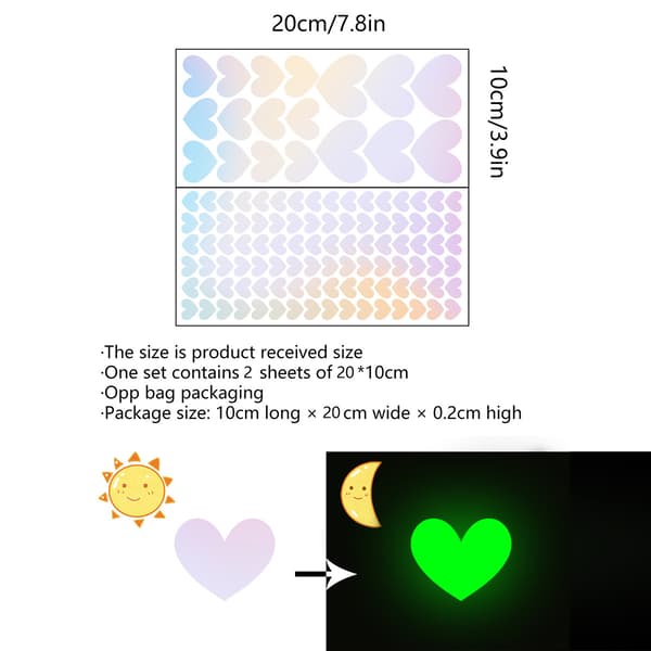 Glow in the Dark Hearts -tarrat, 2 arkkia