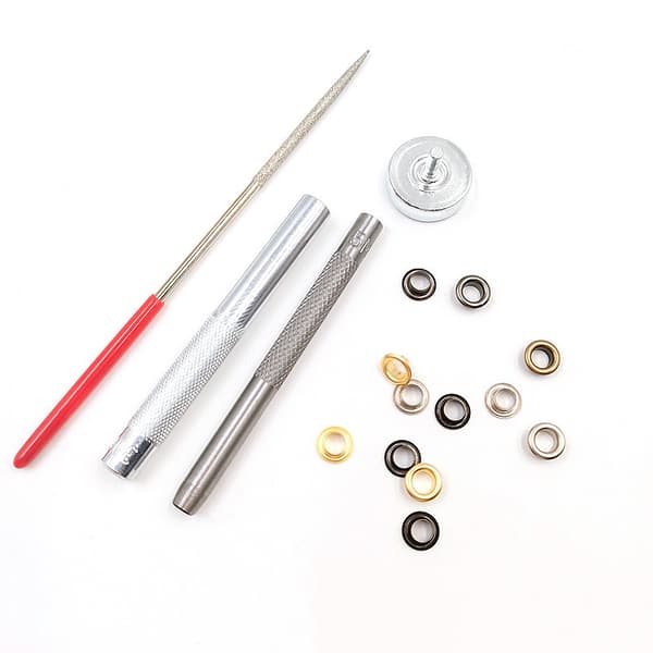Eyelet Grommet Tool Kit med 440 set 5 mm metallöglor