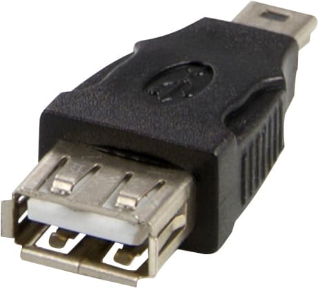 USB-adapter Typ A fe - Typ Mini-B ma, black