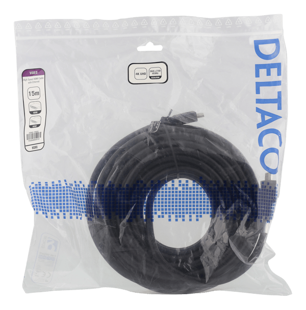 High-Speed HDMI cable, 15m, Ethernet, 4K UHD, black