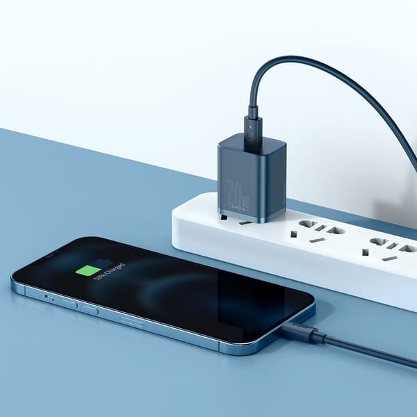 Baseus Super Si Quick Charger 1C 20W med USB-C kabel til Lightning 1m (blå)