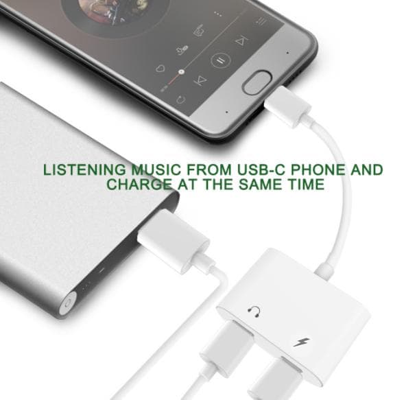Adapter for hodetelefoner og lader, USB-C