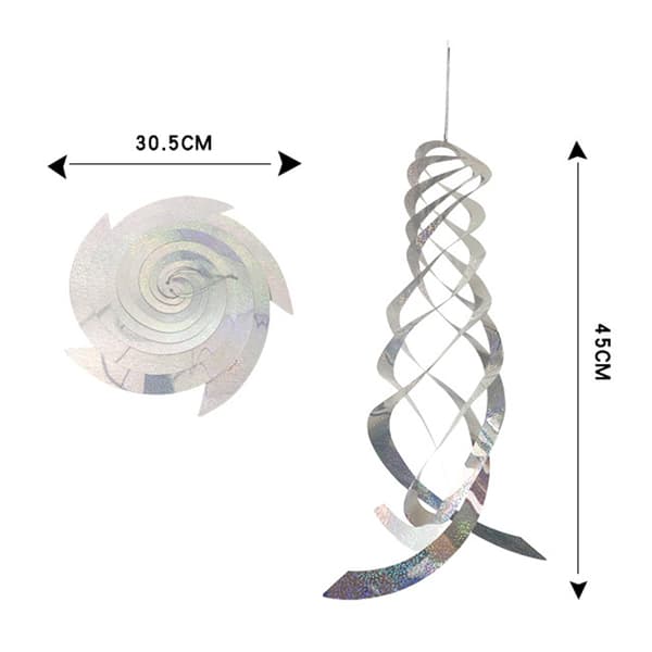 Reflekterende fugleskræmsel spiral Silver