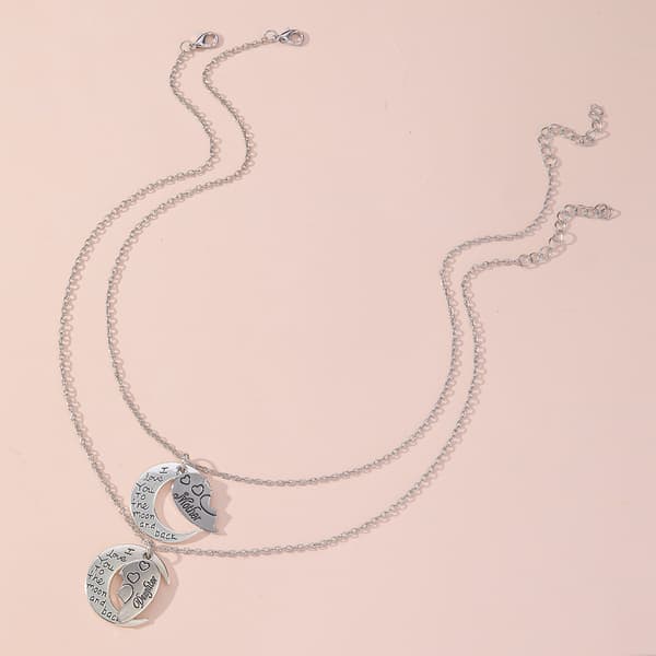Matchande halsband för mor och dotter 2-pack Silver