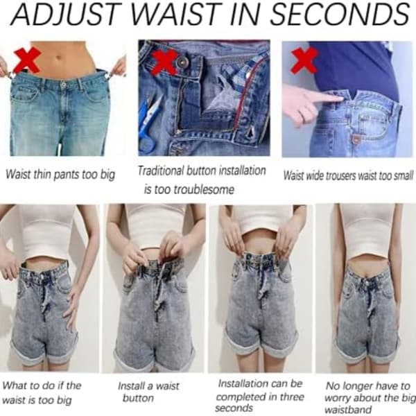 Avtakbare jeansknapper 10-pakning Silver Perfect Fit Button