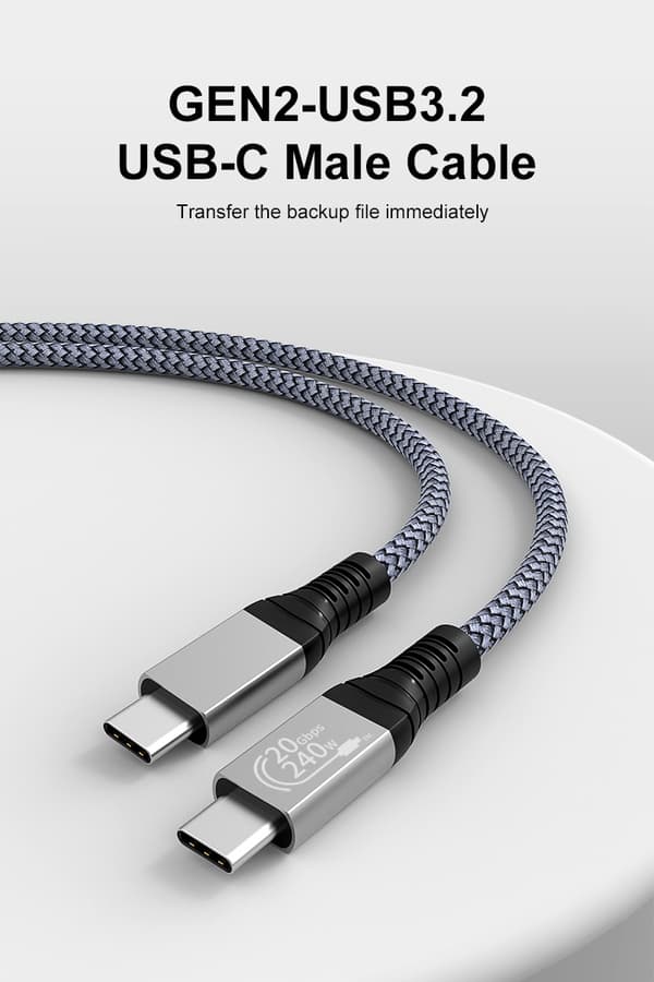 USB C -kaapeli 240 W, USB 3.2 -kaapeli (20 Gbps) MultiColor 1 m