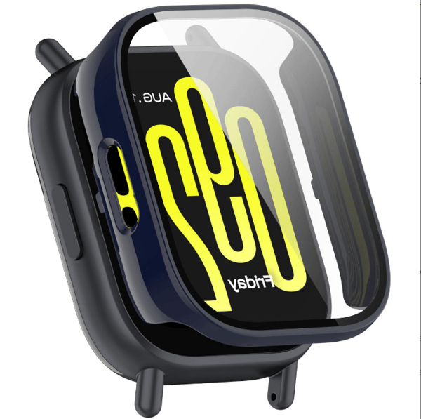 Redmi Watch 5 Active Case karkaistulla lasisuojalla Black