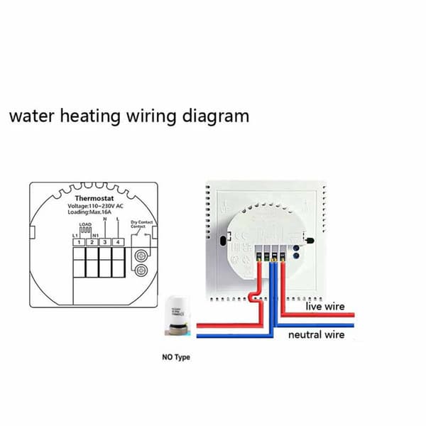 Tuya Zigbee Smart Termostat til Vandvarme, Programmerbar Temperaturregulator med LED-display White