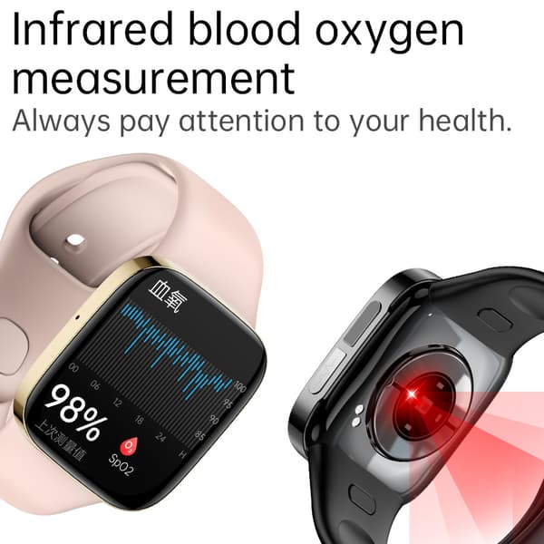 Smart ur med blodtryk, puls Pink