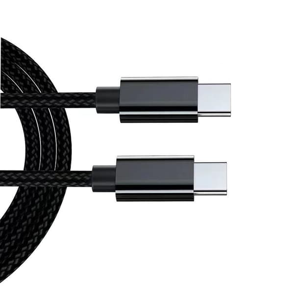 2m USB C til C-kabel, 2-pak Black