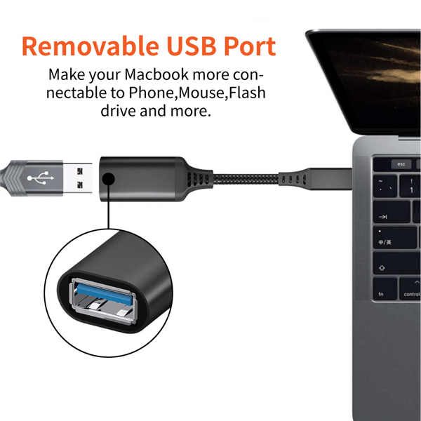 USB-C–USB 3.0 -sovitinkaapeli 5 Gbps Black