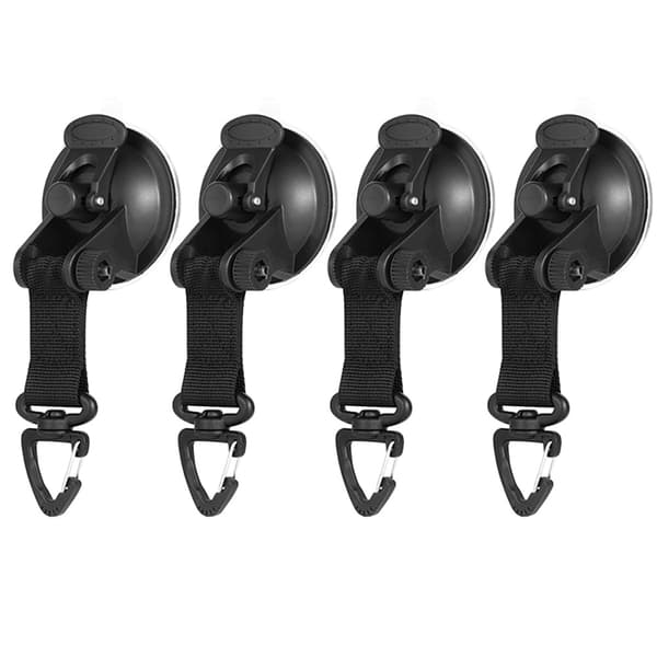 Krokar med Sugpropp & Triangelspänne, 4-pack Black