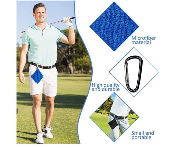 Golfboldhåndklæde med klips Blue
