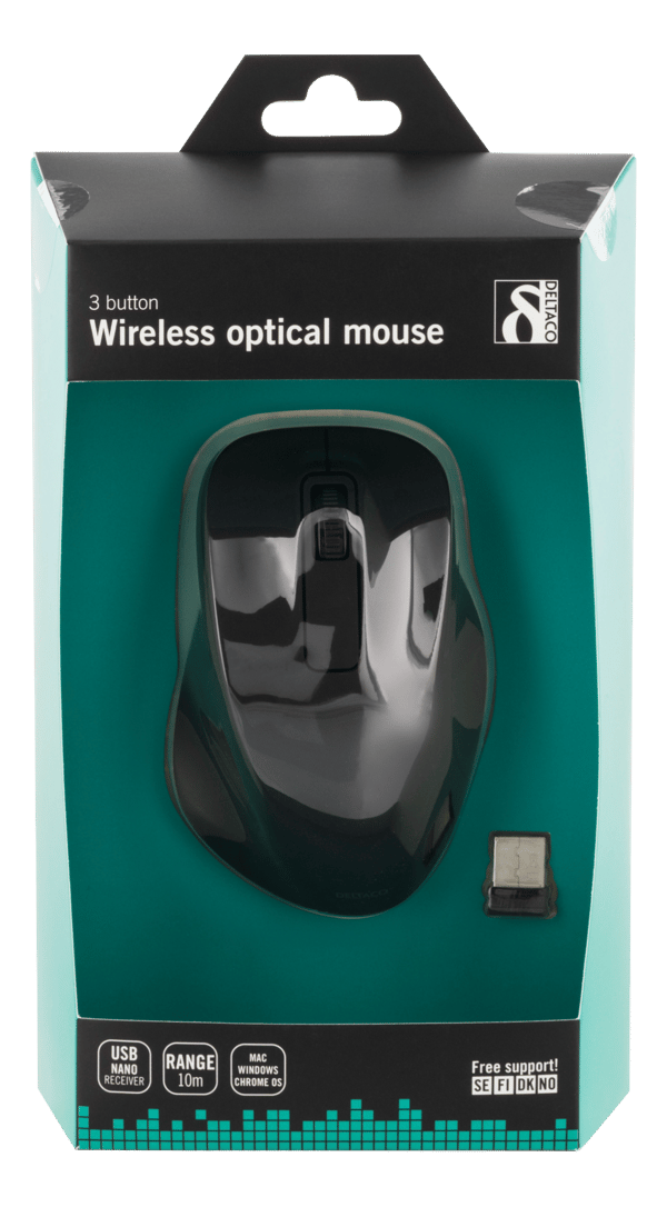 Wireless optical mouse 2.4GHz, 3 buttons w/ a scroll, black