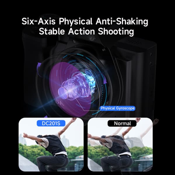 Digitalkamera 5K/48MP/16X zoom/6-axis stabilisering 3,5" skärm