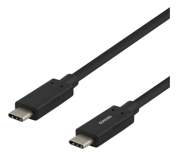 USB-C-kaapeli, 1m, 3A, USB 3.1 Gen 1, E-Marker, musta