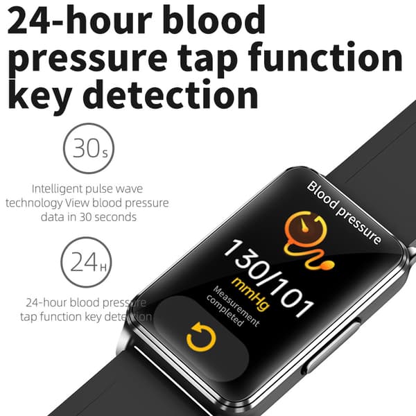 Smartwatch med EKG, puls, blodiltning, søvnmonitor Silver