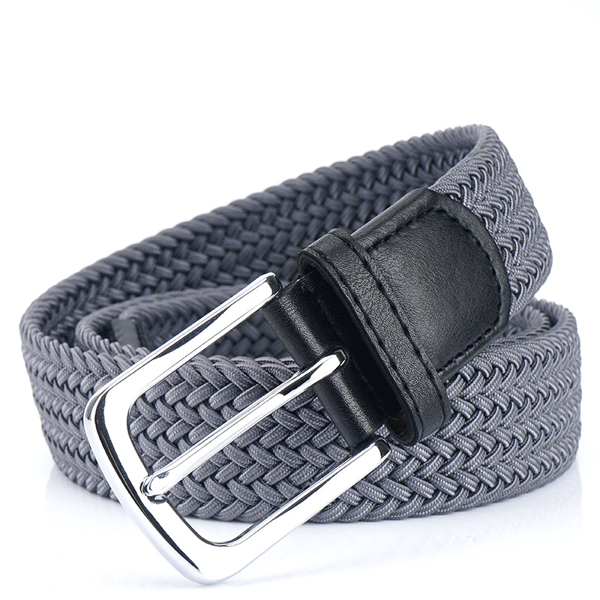Punottu elastinen miesten vyö soljella 105cm Grey