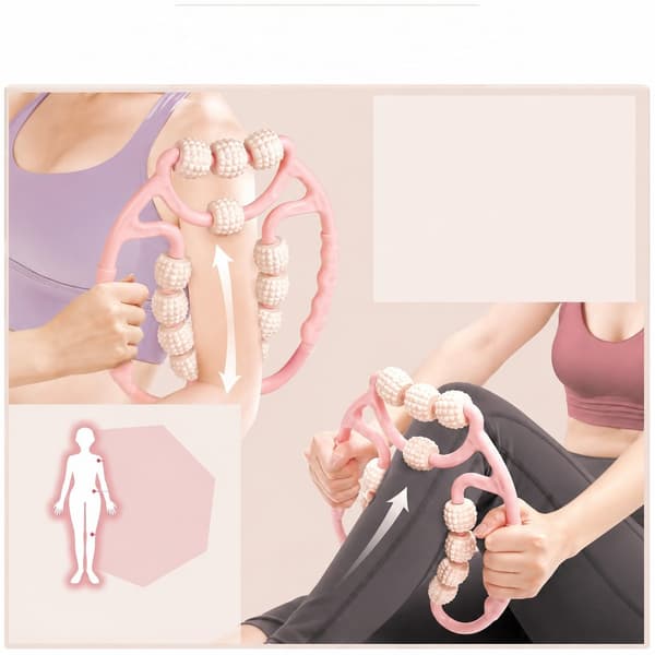 Benmassager - 12 ruller til behagelig massage Pink + White