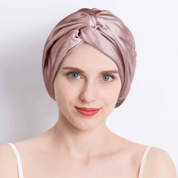 Dubbellagers Sovmössa i 100 % silke Pink