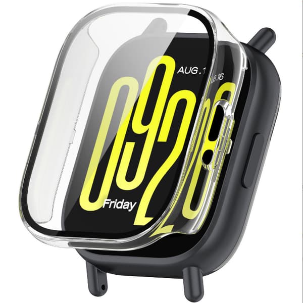 Redmi Watch 5 Active Case karkaistulla lasisuojalla Transparent