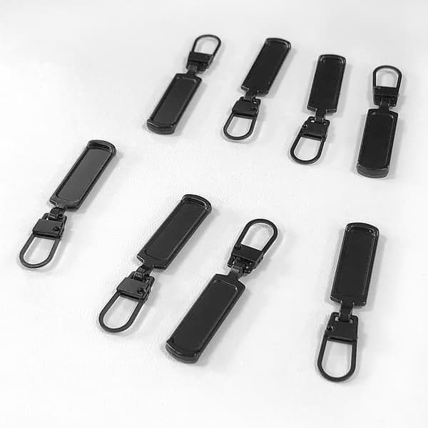 Glidetrekker til glidelås 8-pakning Black