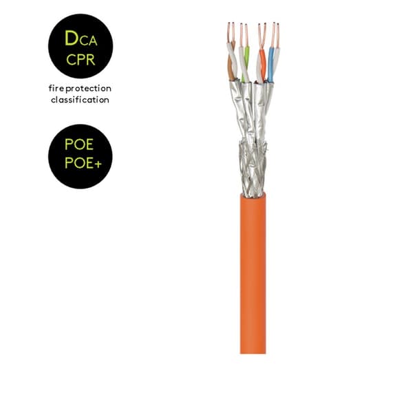 CAT 7A netværkskabel, S/FTP (PiMF), orange