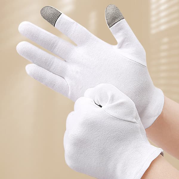 Bomuldshandsker med Touchscreen-kompatible fingre