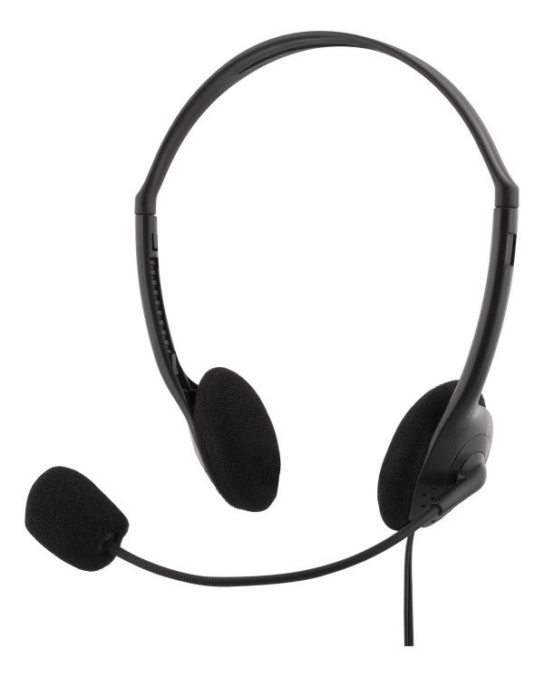 Stereo Headset, 30 mm element, 1x 3.5 mm (4-pole), black