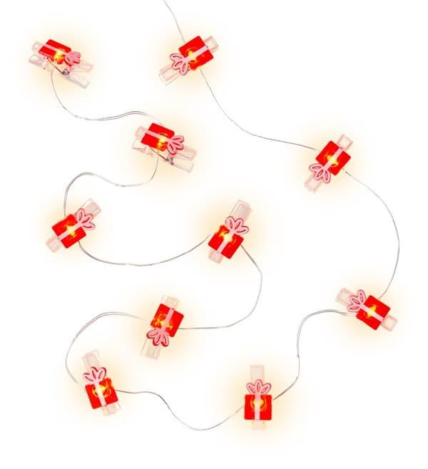 10 LED valokuvaklipsi valonauha "Gift"