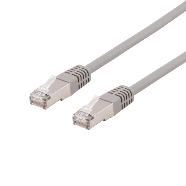 U/FTP Cat6a patch cable, LSZH, 0.3m, grey