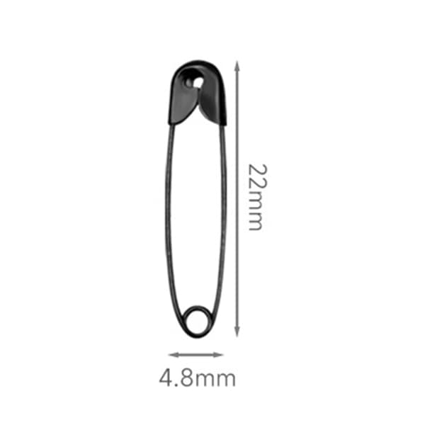22mm Säkerhetsnålar, 1000-pack Black