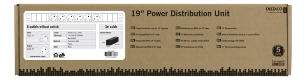 Power strip 6xCEE 7/3 1xCEE 7/7 increased touch protection