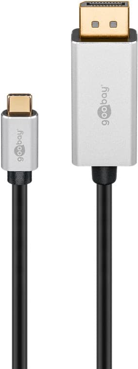 USB-C™ til DisplayPort™-kabel, 2 m, sort;sølv