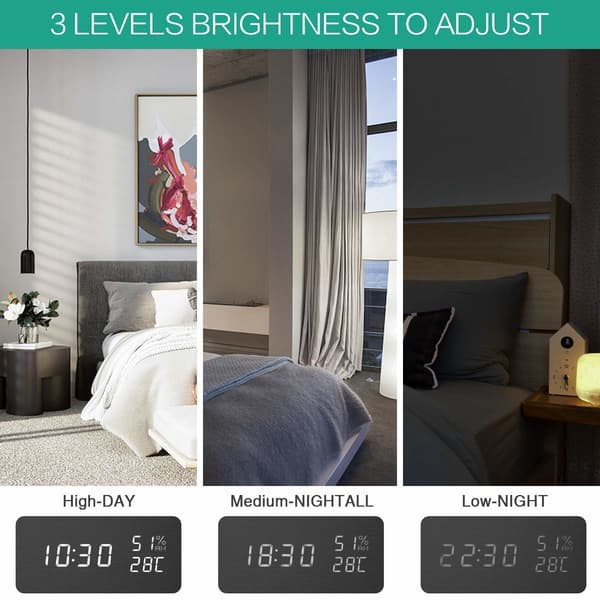 Digitaalinen LED-herätyskello - musta 1502