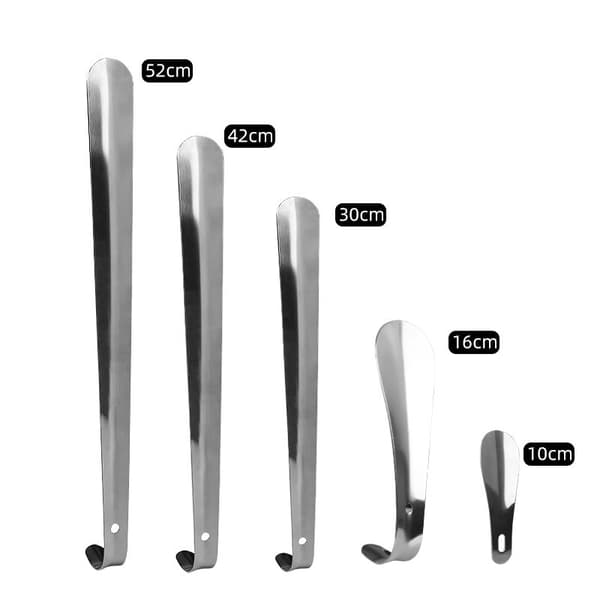 Pitkä metallinen kenkälusikka Silver 10 cm