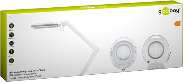 LED-forstørrelseslampe med klips, 9 W, hvit