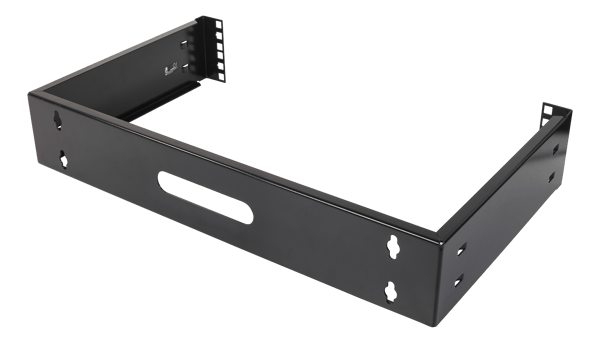 19" wall mount, 2U, max 25kg, steel construction, black