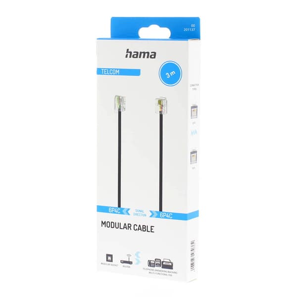 Kabel Modular 6p4c Svart 3,0m
