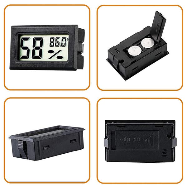 Mini digital hygrometer / termometer 5-pack Black