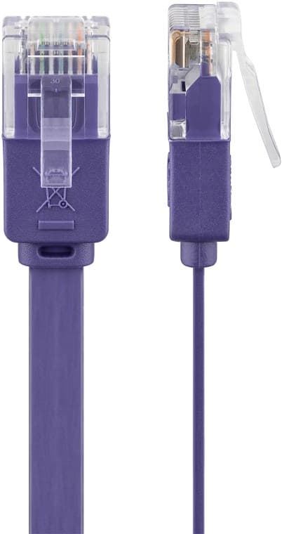CAT 6 flat patchkabel, U/UTP, fiolett