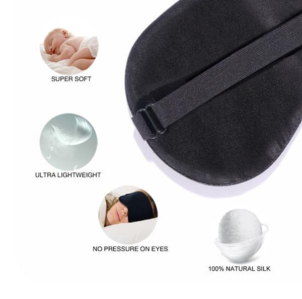 Sovemaske 100% silke Sort