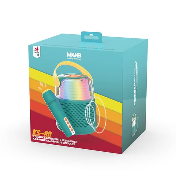 Højttaler Karaoke Kit Mic LED Blå