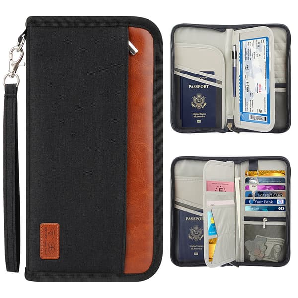 RFID reisedokumentetui Black