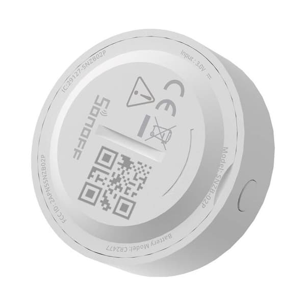 ZigBee Sonoff SNZB-02P smart temperatur- og fuktighetssensor (rund)
