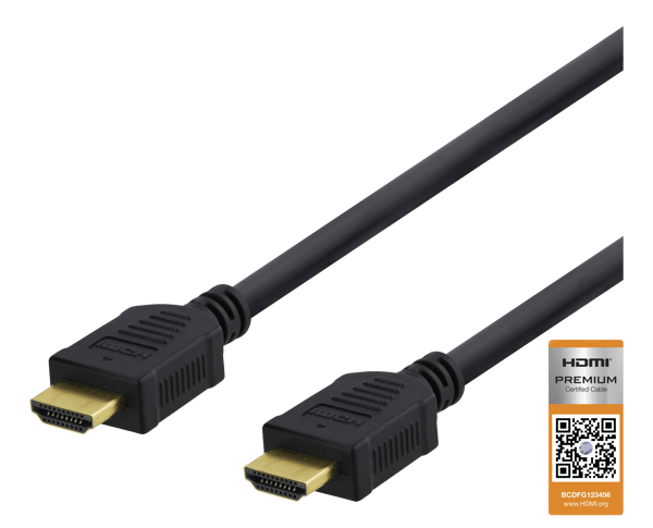 High-Speed Premium HDMI cable, 1m, Ethernet, 4K UHD, black