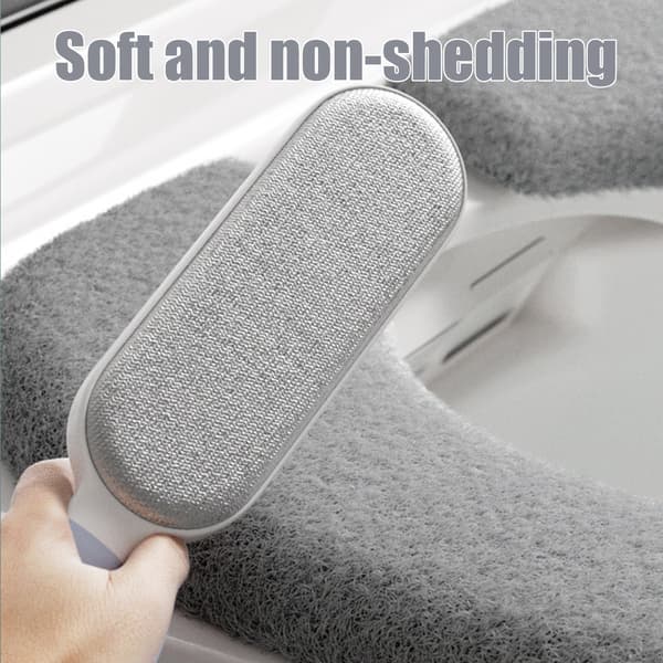 Plysch Toalettsitsöverdrag, 2-pack Grey
